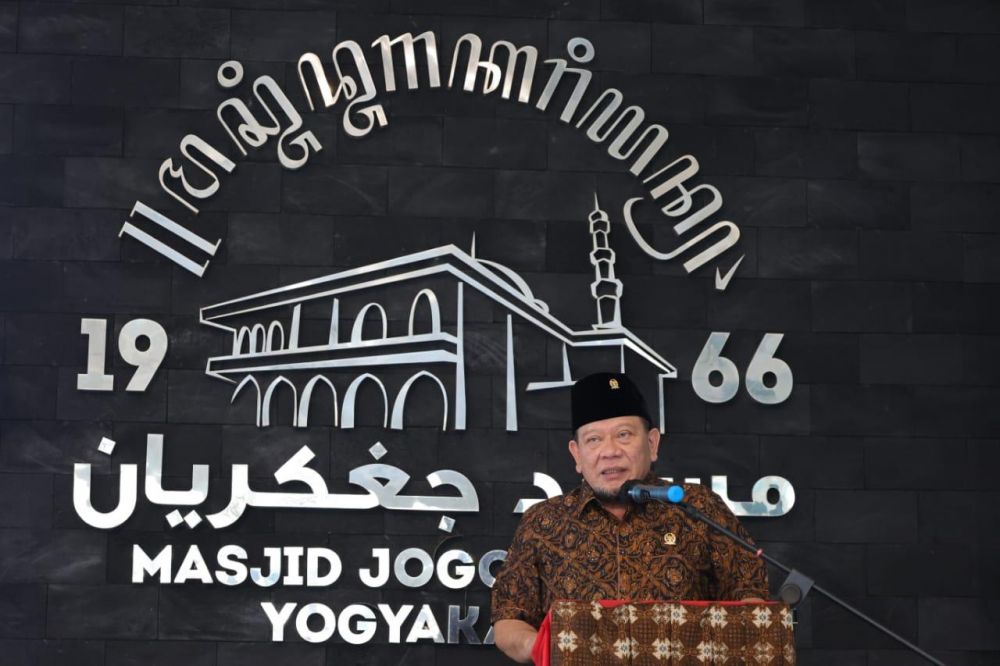Ketua DPD RI AA LaNyalla Mahmud Mattalitti saat kunker di masjid Jogokariyan Yogyakarta