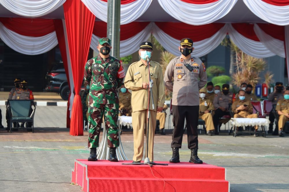 Gelar Apel Pasukan, Satgas Covid Gresik Antisipasi Peningkatan Corona