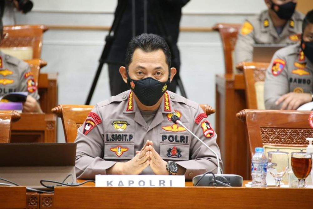 Kapolri Jenderal Listyo Sigit Prabowo saat bertemu komisi lll di Jakarta