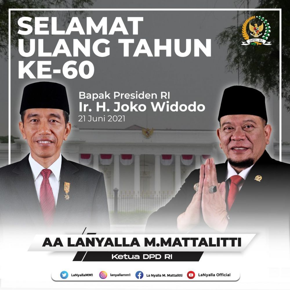 LaNyalla Optimis RI Keluar dari Pandemi, Selamat Ultah buat Jokowi