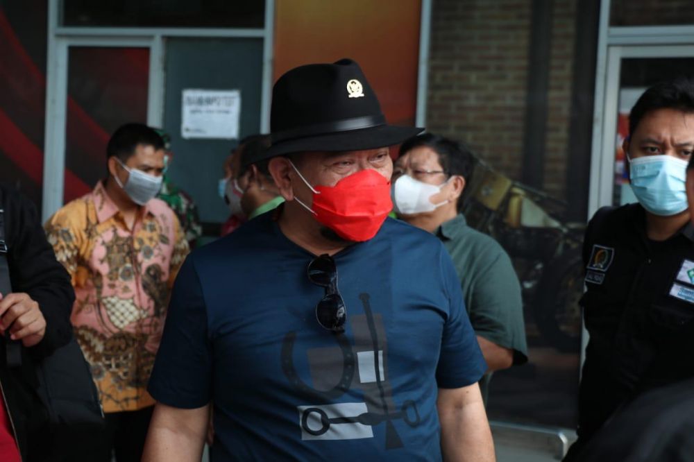 Ketua DPD RI AA LaNyalla Mahmud Mattalitti saat tiba di bandara Sorong