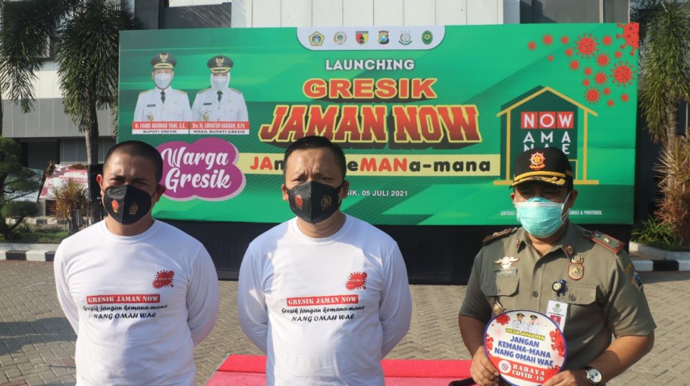 Kapolres Gresik AKBP Arief Fitrianto dan Forkopimda saat launching "Gresik Jaman Now"