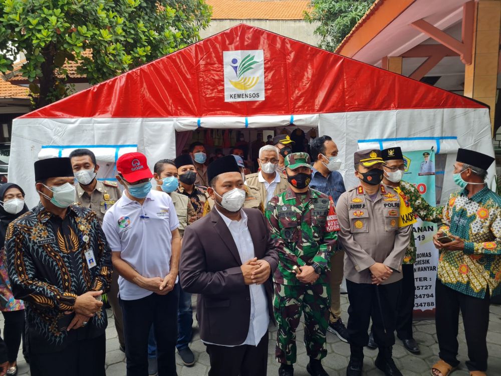 Bupati Gresik launching posko PPKM Darurat didampingi Kapolres Gresik dan Dandim 0817 Gresik
