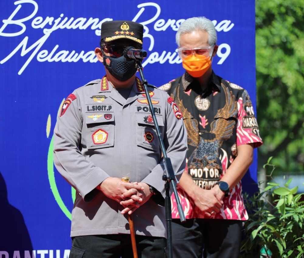 Kapolri Jenderal Polisi Listyo Sigit Prabowo saat memberikan sambutan