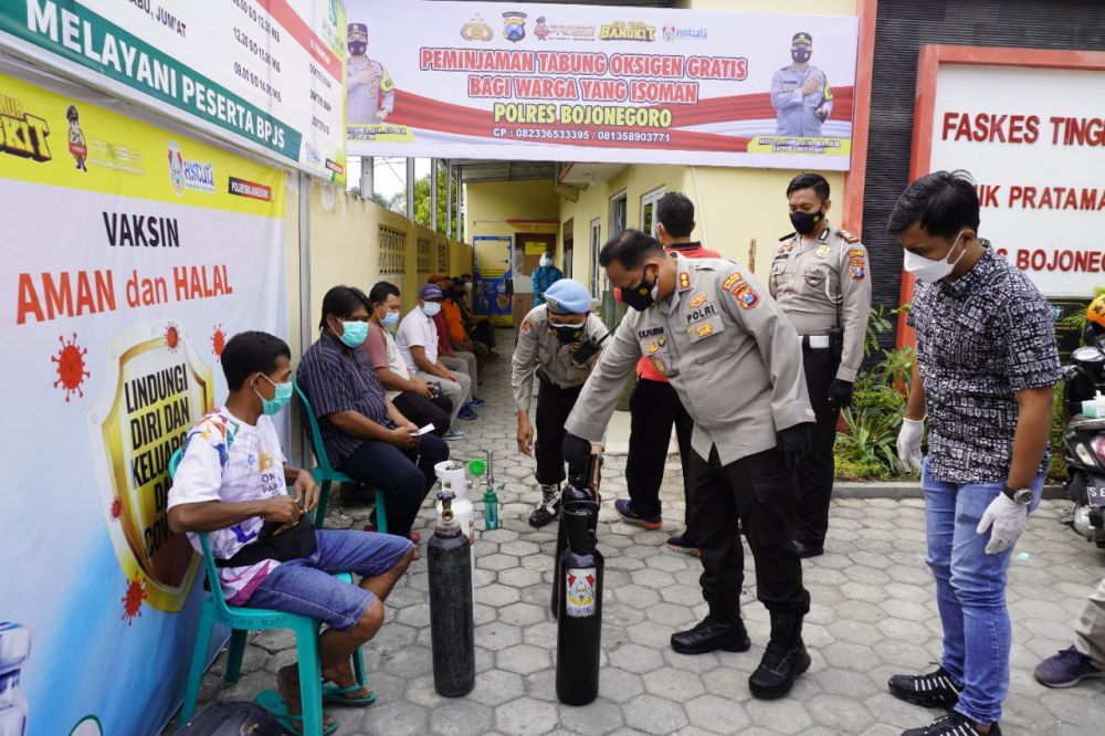Polres Bojonegoro Siapkan Gratis Tabung Oksigen, Bisa Dipinjam Isoman