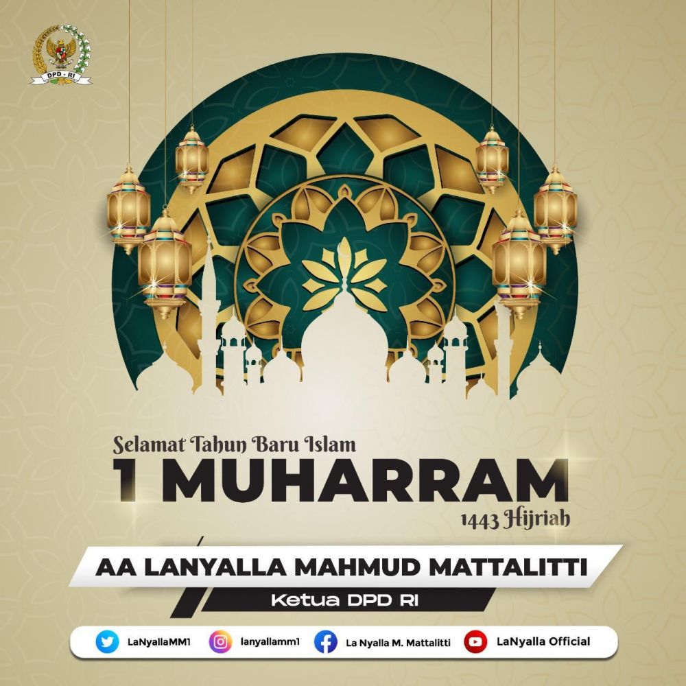 Ketua DPD RI AA LaNyalla Mahmud Mattalitti minta masyarakat di tahun baru Islam tetap optimis dan iktiar