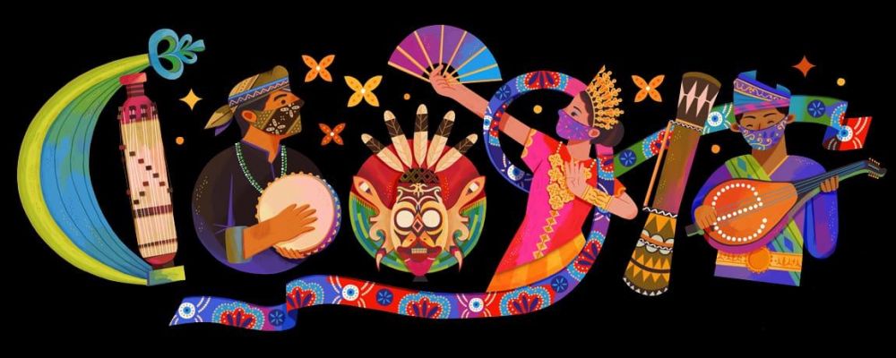 Tampilan Google Doodle dengan tema hari Kemerdekaan RI