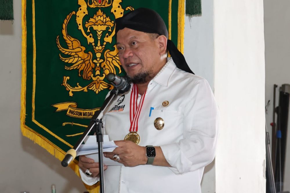 Ketua DPD RI saat memberikan sambutan di Keraton Sumedang Larang (KSL)