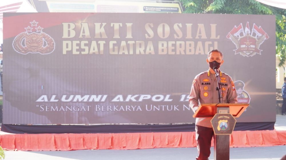 Irwasda Polda Jatim Kombes Pol Muhamad Aris saat memberikan sambutan