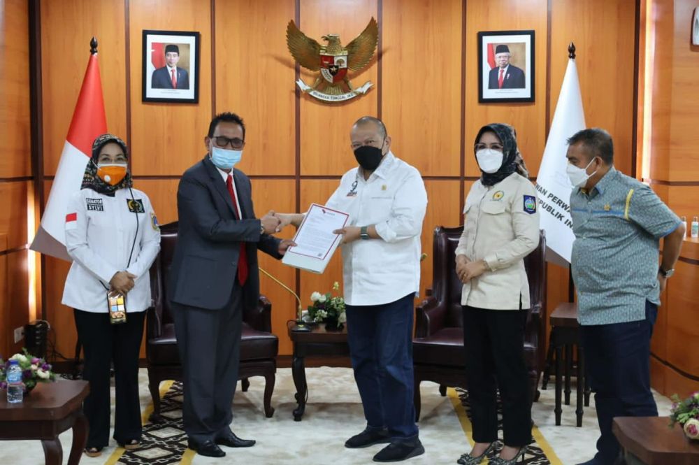 Ketua DPD RI AA LaNyalla Mahmud Mattalitti saat terima audiens pengurus Perpemindo