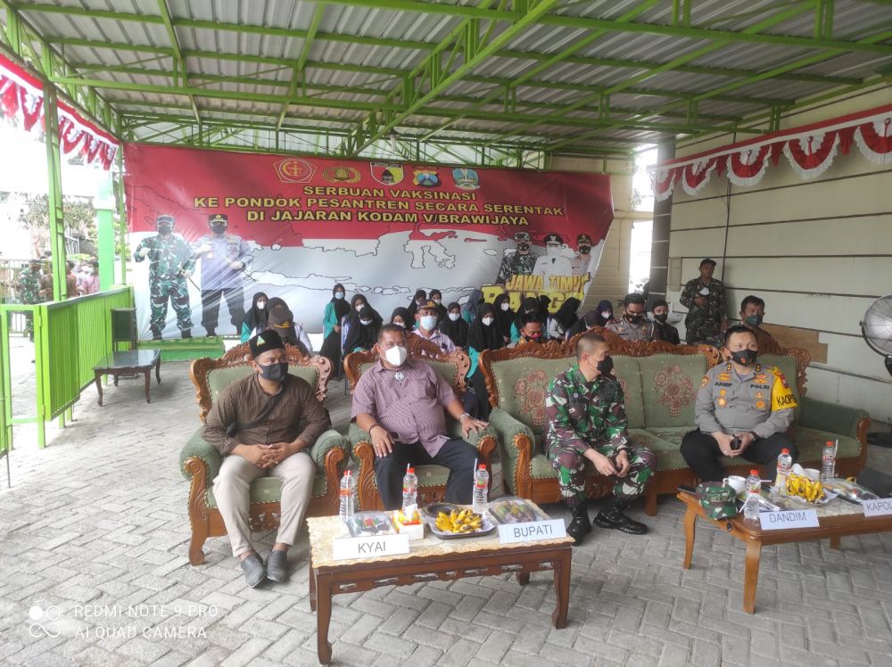Kapolres Gresik dan Dandim 0817 Cek Vaksin Ponpes dan Rumah Ibadah