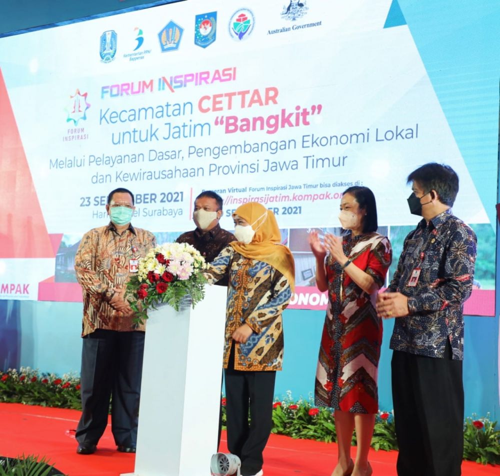 Gubernur Jatim Khofifah Indar Parawansa saat launching Kecamatan CETTAR