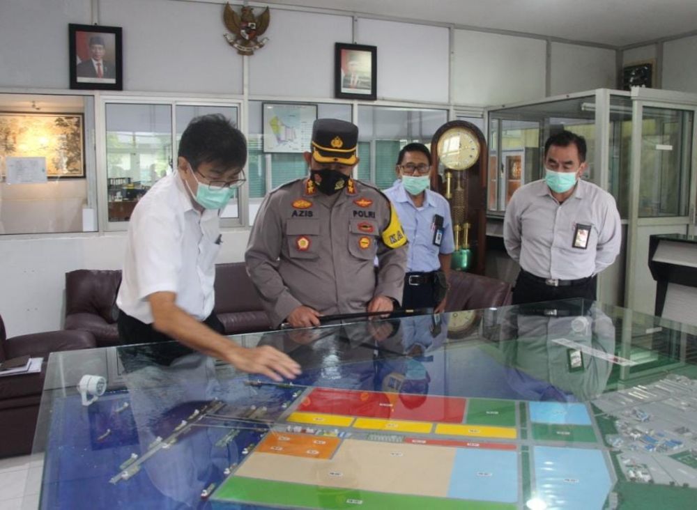 Kapolres Gresik AKBP Mochamad Nur Azis saat silaturahmi ke kawasan industri Maspion