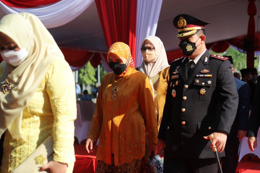 Kapolres Gresik AKBP Mochamad Nur Azis saat menghadiri peringatan Hari Kesaktian Pancasila