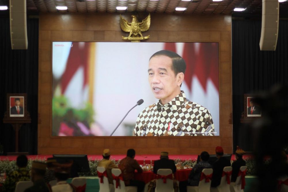 Presiden RI Jokowi saat vidcon