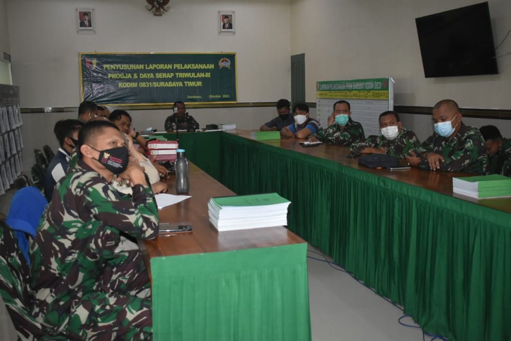 Susun Laporan Progja dan Daya Serap Triwulan lll Kodim Tipe A 0831/ST
