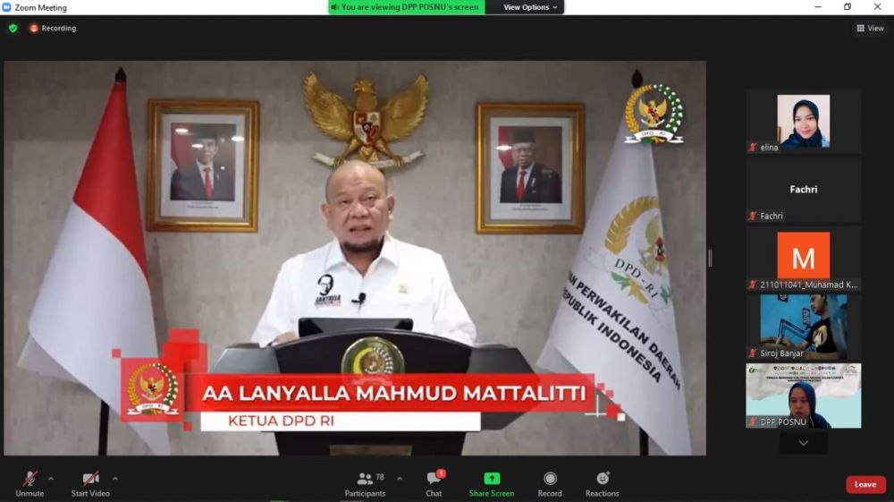 Ketua DPD RI AA LaNyalla Mahmud Mattalitti