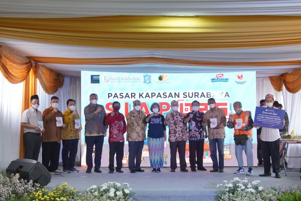 Pasar Kapasan Surabaya saat launching Pilot Project SIAP QRIS