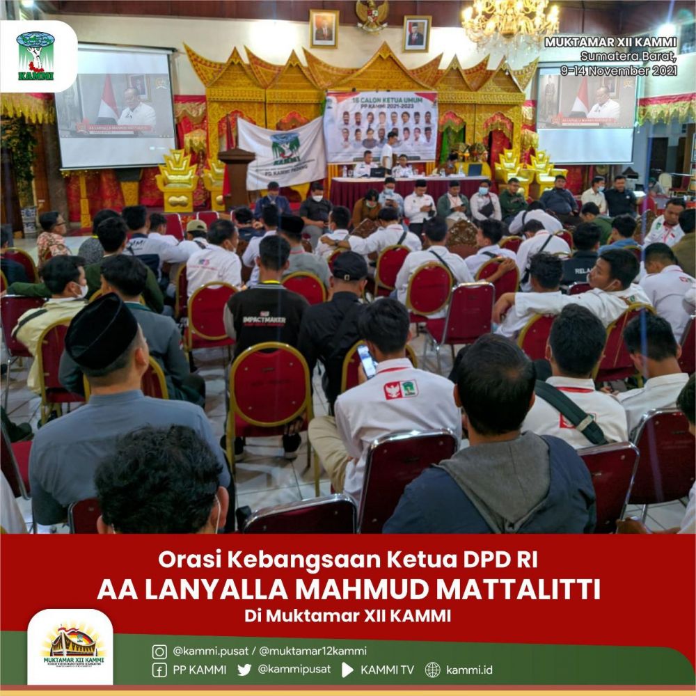 Ketua DPD RI AA LaNyalla Mahmud Mattalitti saat penutupan Muktamar ke-Xll