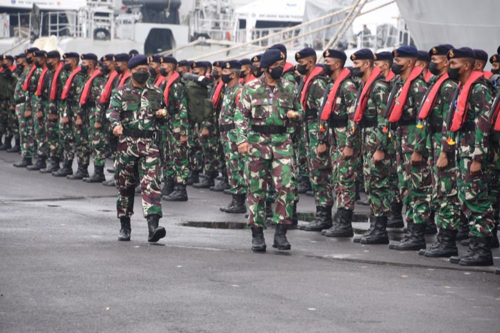 Dankodikopsla Kodiklatal terima Laksma TNI Octavianus Budi Susanto terima kedatangan Satgas Lattek Layar Gabungan Wira Jala Yudha XlV/2021