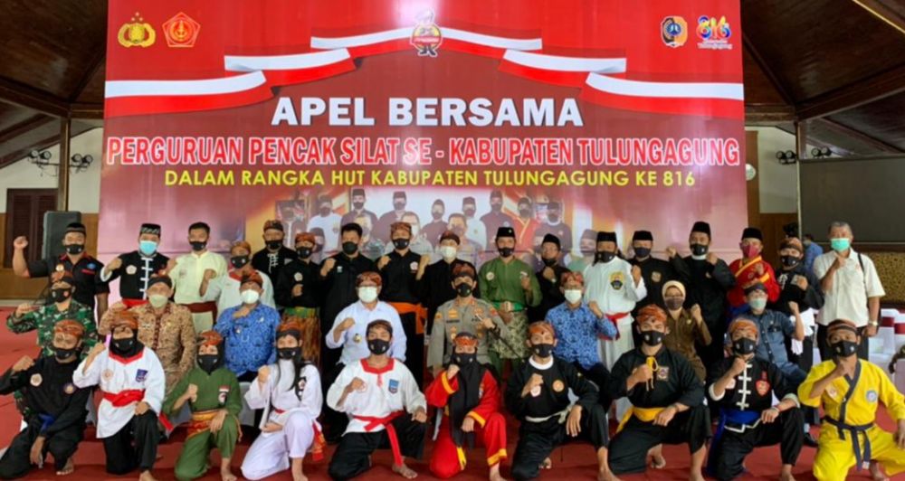 Apel bersama perguruan pencak silat dihadiri Kapolres Tulungagung AKBP Handono Subiakto