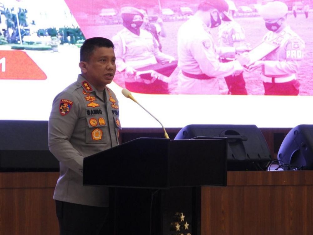 Kadiv Propam Polri Irjen Pol Ferdy Sambo saat memberikan sambutan