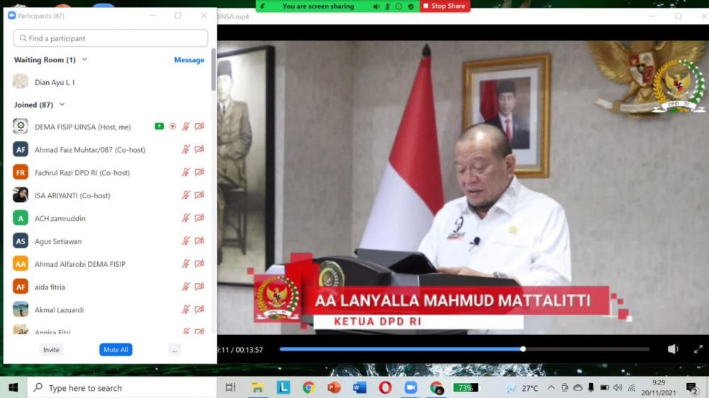 Ketua DPD RI AA LaNyalla Mahmud Mattalitti