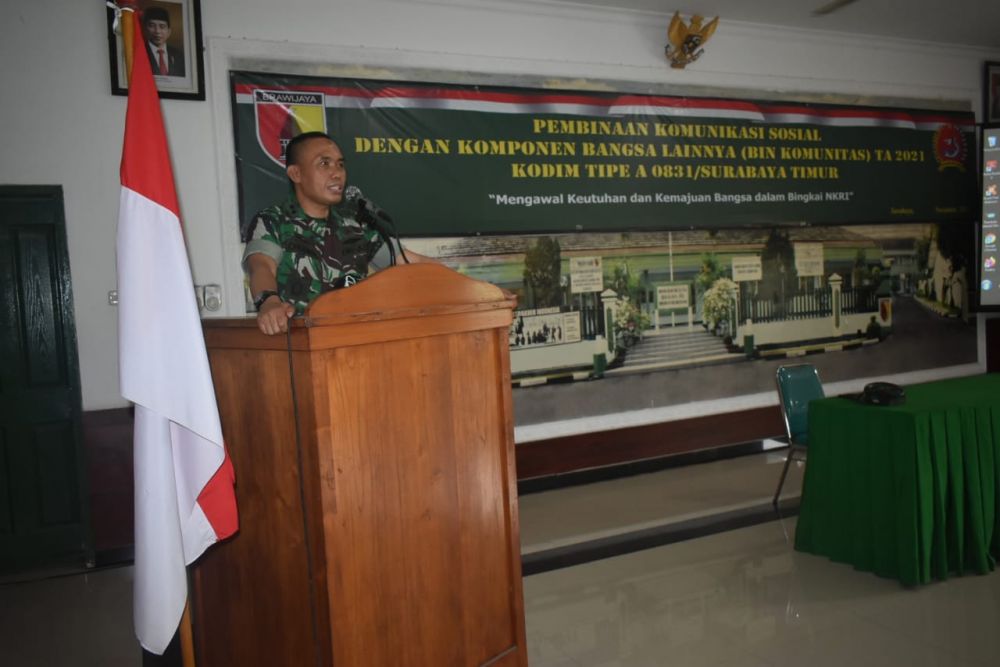 Kasdim Letkol Inf Drs. Chusnul Chuluk saat memberikan sambutan