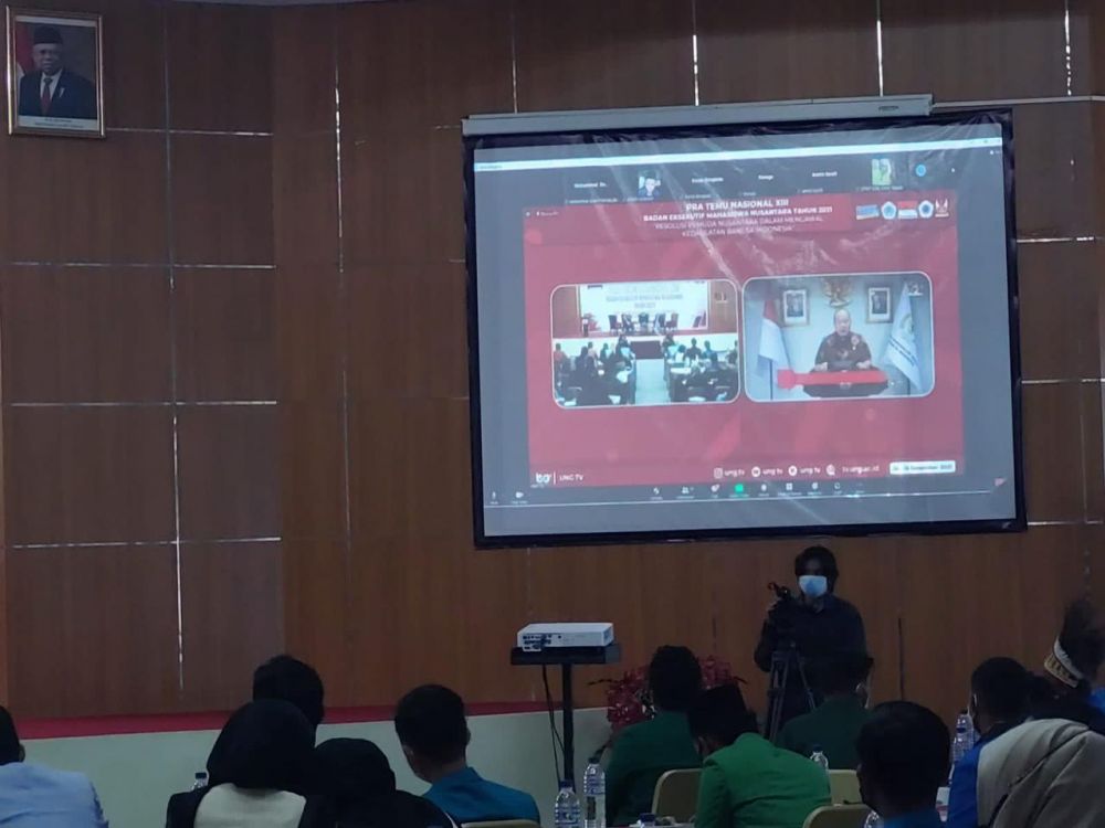 Ketua DPD RI AA LaNyalla Mahmud Mattalitti saat vidcon