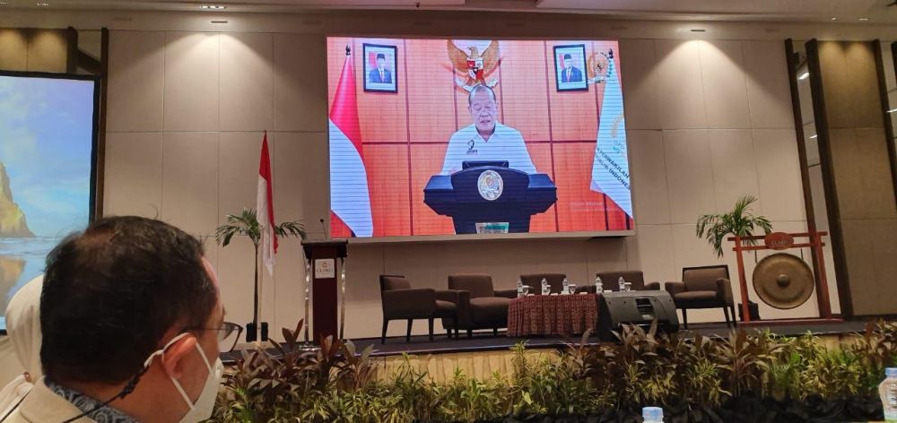 Ketua DPD RI AA LaNyalla Mahmud Mattalitti saat vidcon
