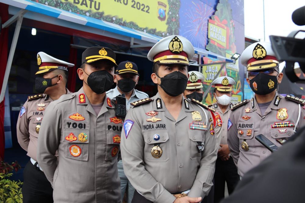 Tim Pamatwil Korlantas Mabes Polri Kombespol Indra Ja'far cek pos wisata Kota Batu di dampingi Kapolres Batu