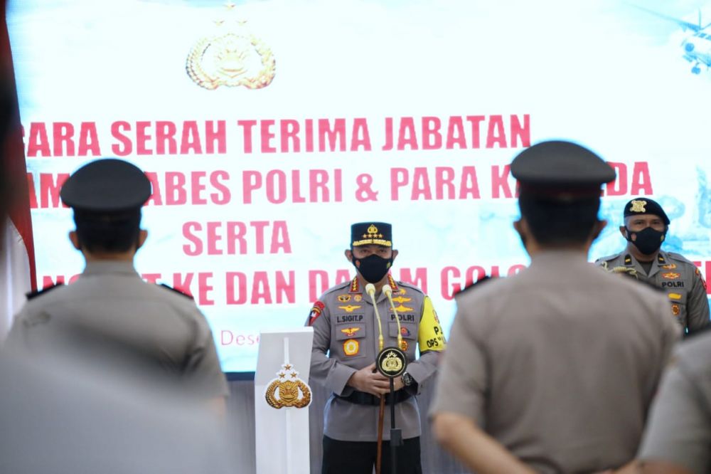 Kapolri Jenderal Listyo Sigit Prabowo saat memberikan sambutan