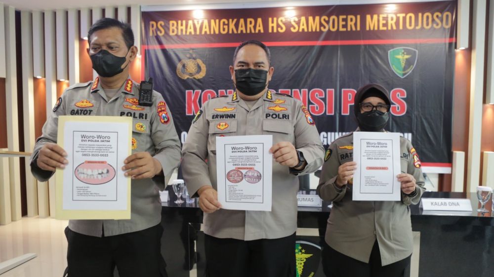 Kabid Humas Polda Jatim, Kabiddokkes Polda Jatim menunjukkan hasil dari tim DVI