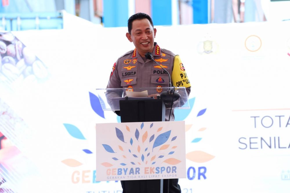 Kapolri Jenderal Listyo Sigit Prabowo saat memberikan sambutan