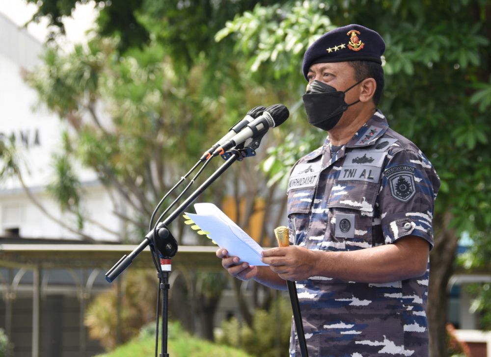 Dankodiklatal Laksamana Madya TNI Nurhidayat saat memberikan sambutan