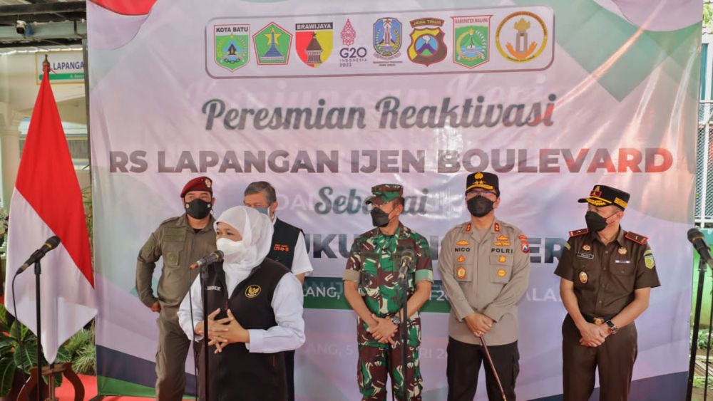 Forkopimda Jatim saat peresmian RS Lapangan di Malang