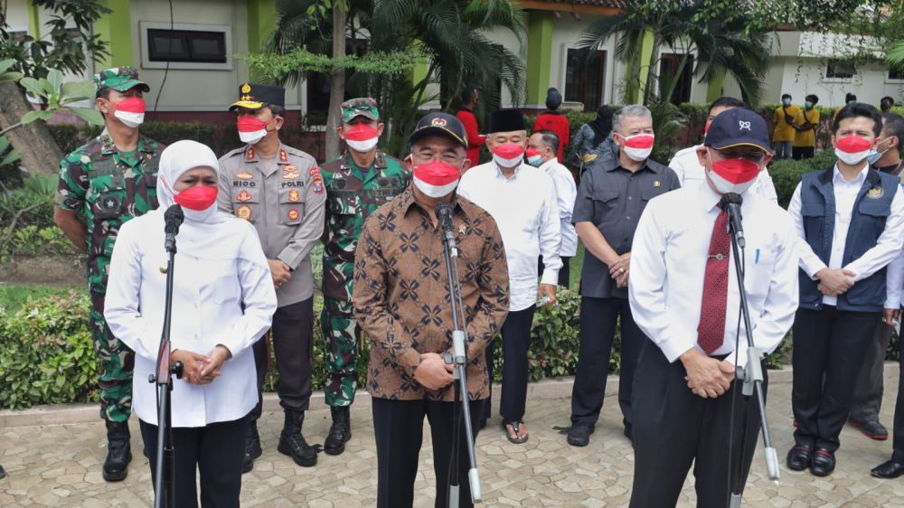 Forkopimda Jatim saat menghadiri pencanangan uji klinis fase 1 di RSUD dr Soetomo Surabaya