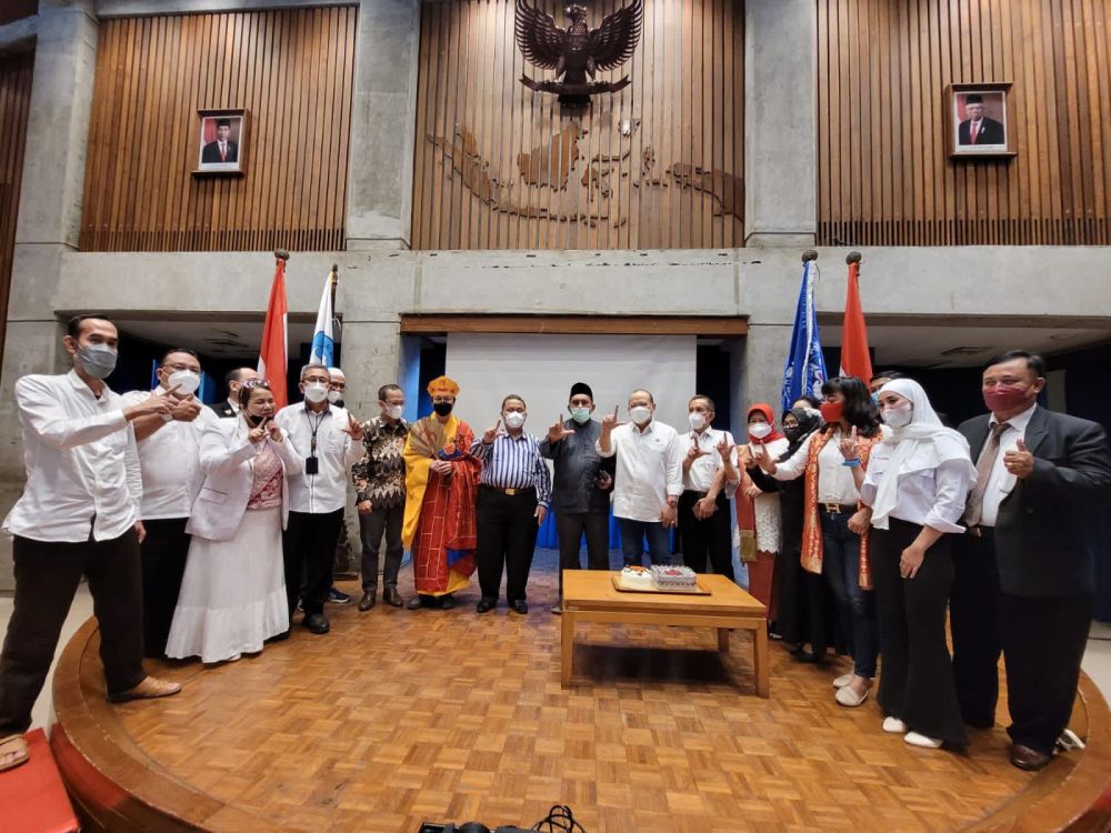 Ketua DPD RI AA LaNyalla Mahmud Mattalitti saat acara HPN