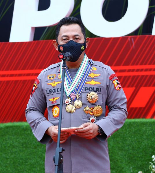 Kapolri Jenderal Listyo Sigit Prabowo saat memberikan sambutan 