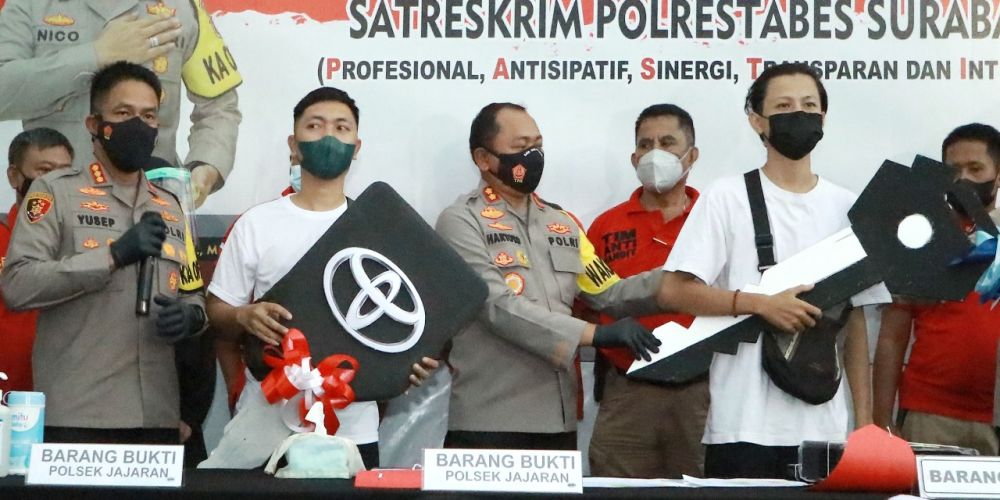 Polrestabes Surabaya amankan 46 tersangka dalam ungkap kasus ini