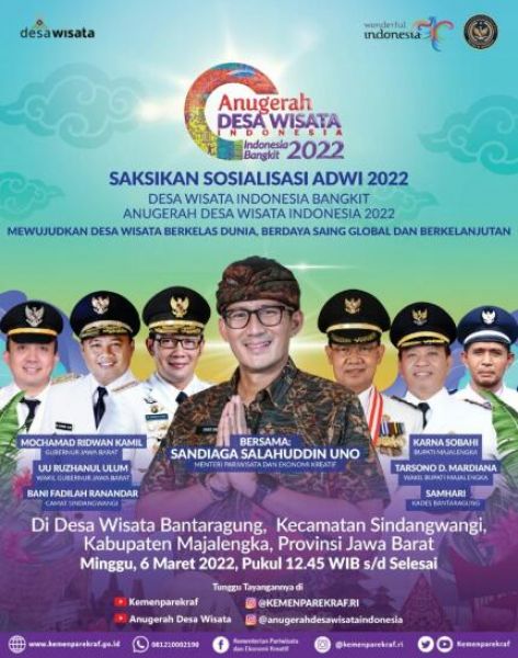 Acara kegiatan " Desa Wisata Indonesia Bangkit" ADWI 2022 yang dilaksanakan di Kabupaten Majalengka
