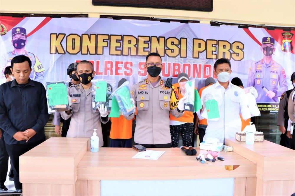 Kapolres Situbondo AKBP Andi Sinjaya saat release kasus Narkoba 