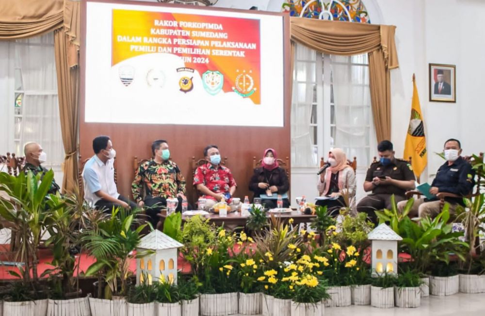 Gelar Rakor Persiapan Pemilu Serentak Tahun 2024 Forkopimda Sumedang