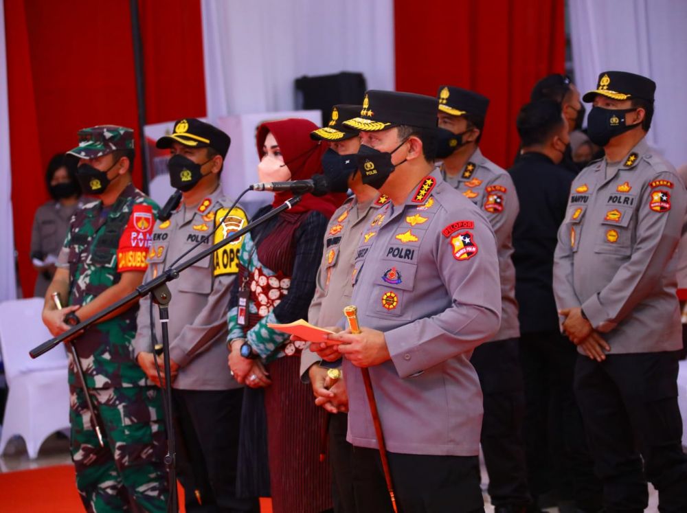 Kapolri Jenderal Listyo Sigit Prabowo saat memberikan sambutan