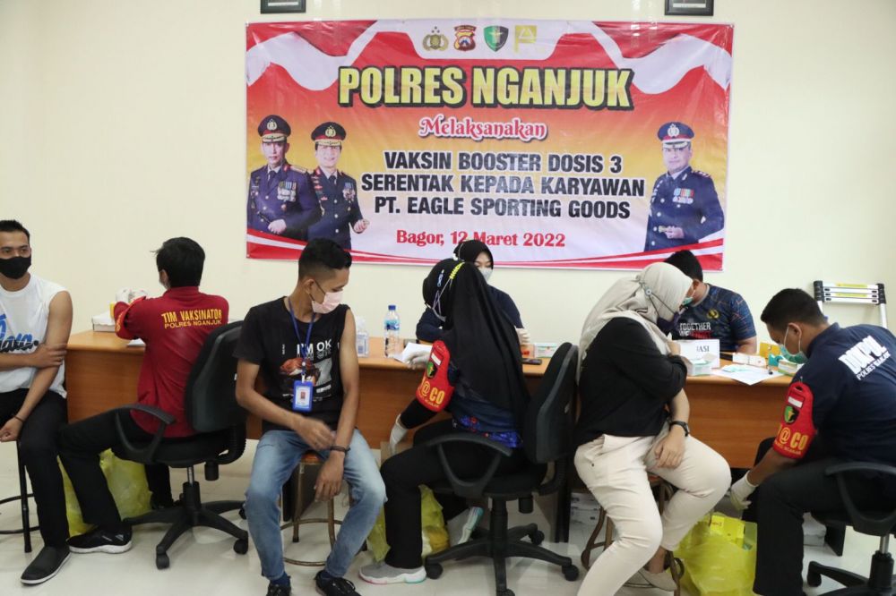 Polres Nganjuk terus gencarkan vaksin demi membangun Herd Immunity