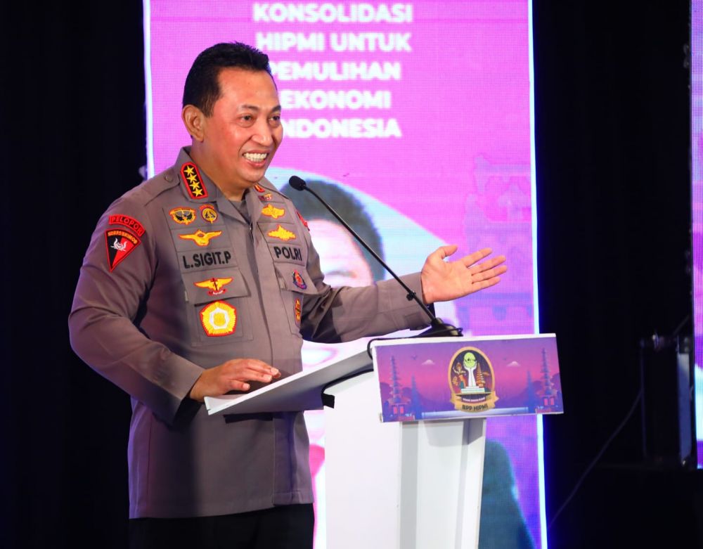 Kapolri Jenderal Listyo Sigit Prabowo saat memberikan sambutan 