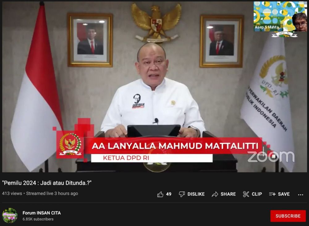 Ketua DPD RI AA LaNyalla Mahmud Mattalitti 