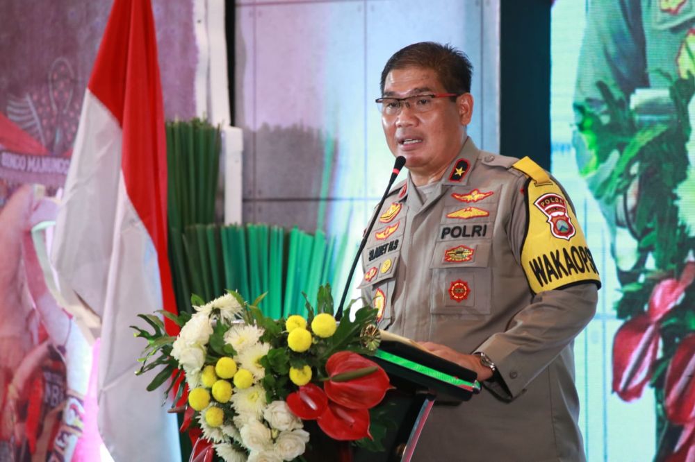 Wakapolda Jatim Brigjen Pol Slamet HS saat memberikan sambutan 