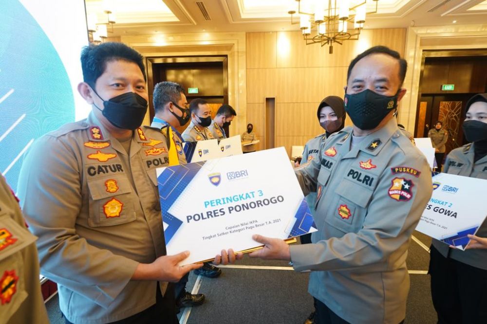Polres Ponorogo mendapatkan penghargaan dari kementerian keuangan RI 