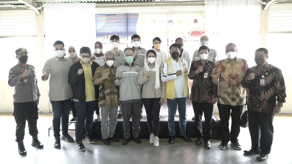 Polres Gresik saat tinjau vaksin di PT. Smelting